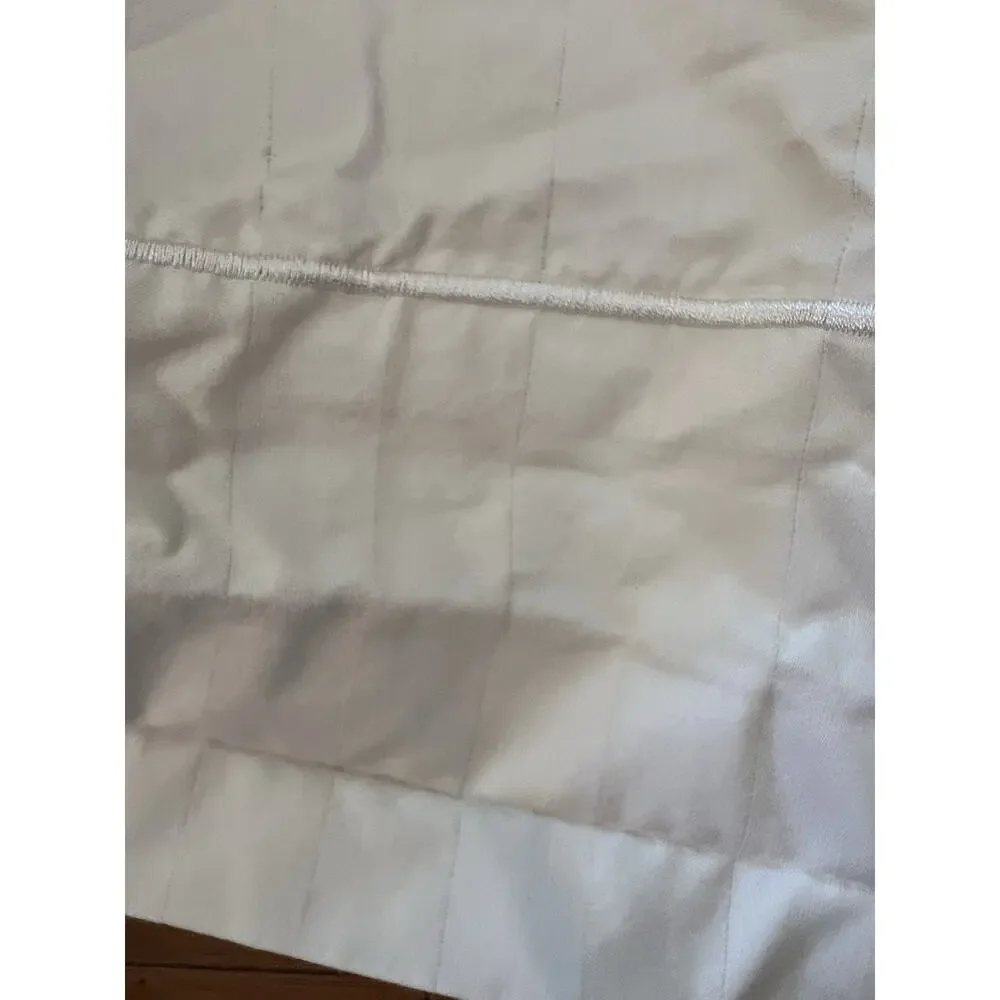 Wamsutta 100% Cotton Queen Flat Sheet Cream Damask Striped